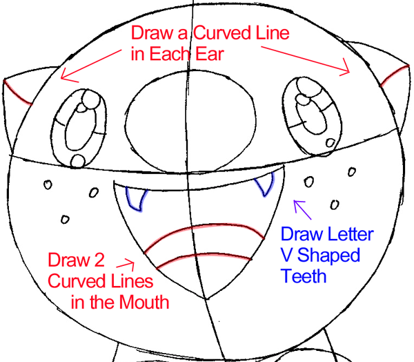 Step 6b : Drawing Oshawott from Pokémon in Easy Steps Lesson