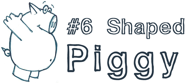 Number 6 Shaped Cartoon Pigs