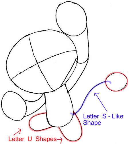 Step 4 : Drawing Pansage from Pokémon in Easy Steps Lesson