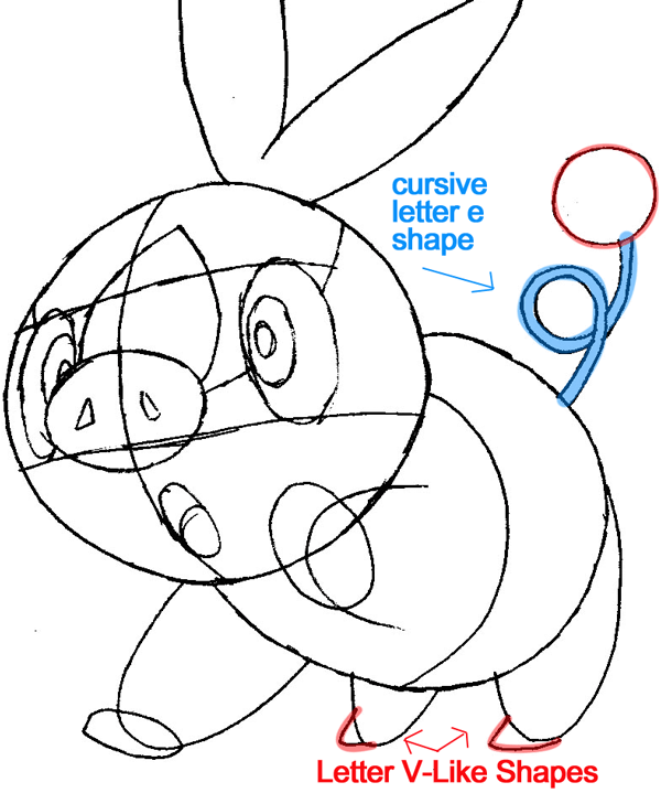 Step 7 : Drawing Tepig from Pokémon in Easy Steps Lesson