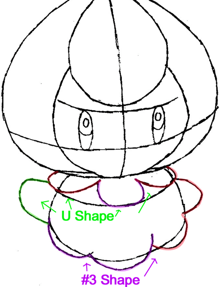 Step 5 : Drawing Petilil from Pokémon in Easy Steps Lesson