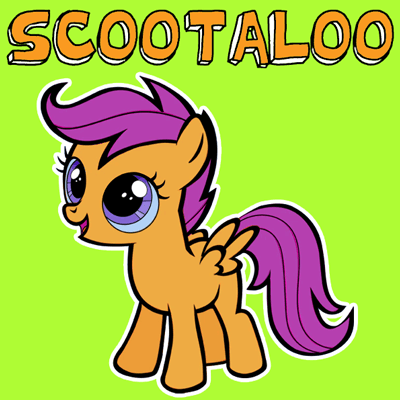 How to draw Scootaloo from My Little Pony with easy step by step drawing tutorial
