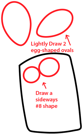 Step 2 : Drawing Simple Easter Bunny in Easy Steps Lesson