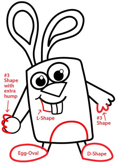 Step 6 : Drawing Simple Easter Bunny in Easy Steps Lesson