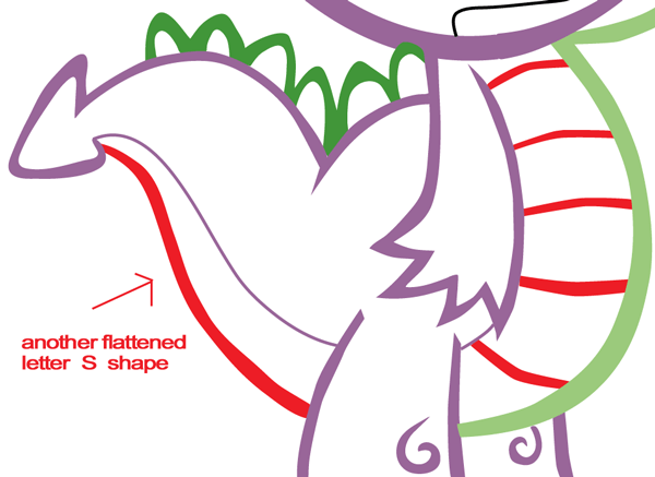 Step 10 : Drawing Spike from My Little Pony in Easy Steps Lesson