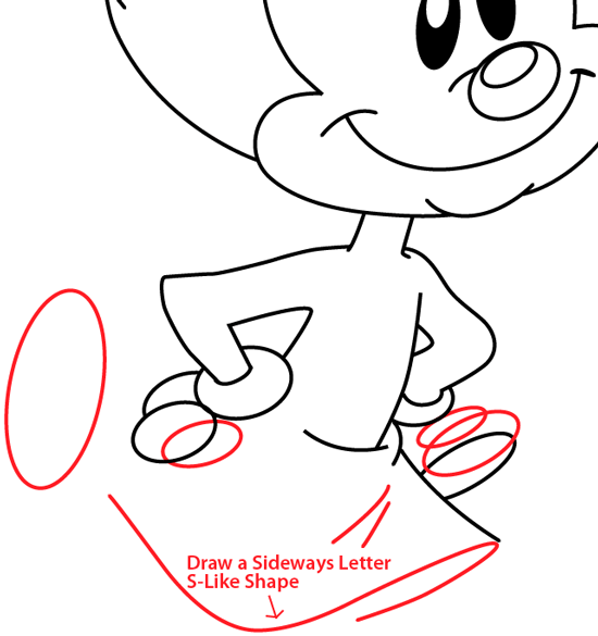 Step 10 : Drawing Dot Warner from Animaniacs in Easy Steps Lesson