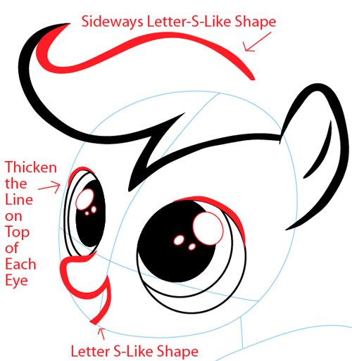 Step 4 : Drawing Scootaloo from My Little Pony in Easy Steps Lesson
