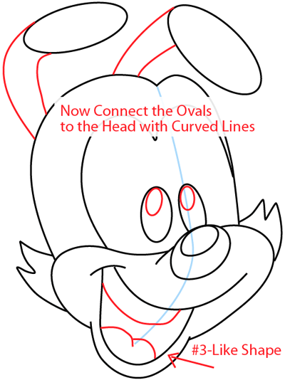 Step 6 : Drawing Yakko Warner from Animaniacs in Easy Steps Lesson