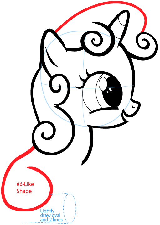 Step 7 : Drawing Sweetie Belle from My Little Pony: Friendship is Magic in Easy Steps Lesson