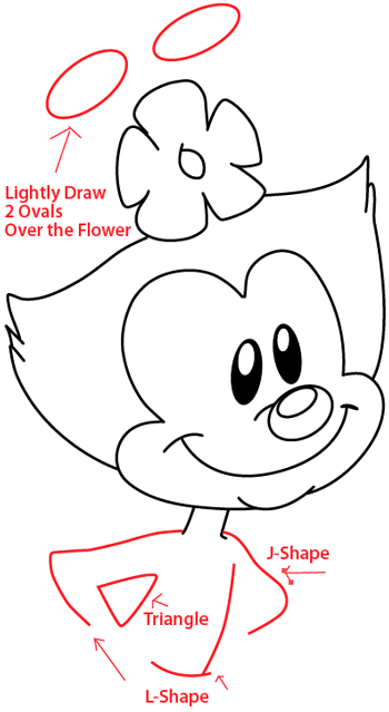 Step 7 : Drawing Dot Warner from Animaniacs in Easy Steps Lesson