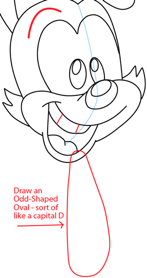 Step 7 : Drawing Yakko Warner from Animaniacs in Easy Steps Lesson