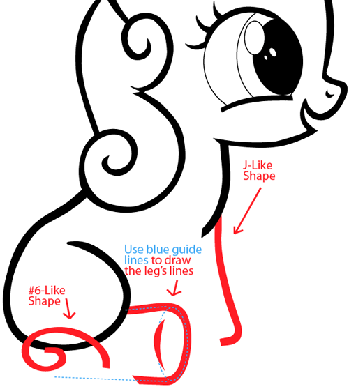 Step 8 : Drawing Sweetie Belle from My Little Pony: Friendship is Magic in Easy Steps Lesson