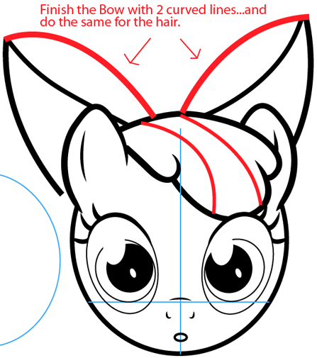 Step 8 : Drawing Apple Bloom from My Little Pony in Easy Steps Lesson