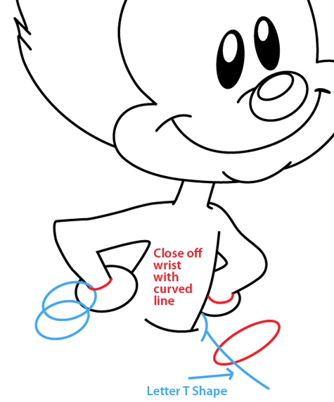 Step 9 : Drawing Dot Warner from Animaniacs in Easy Steps Lesson