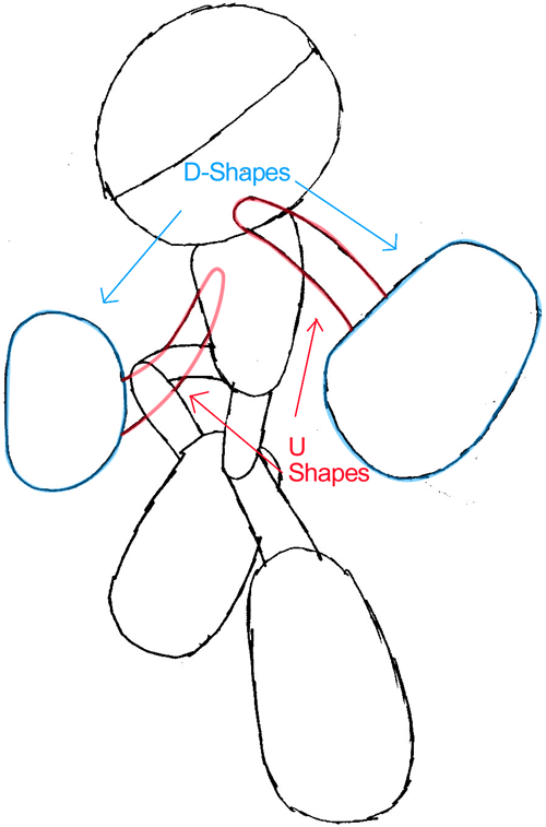  Étape 4: Dessin des Jointures l'Échidné de Sonic le Hérisson en étapes faciles Leçon 