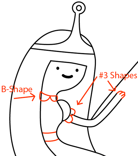 Step 12 : Drawing Lady Rainicorn and Princess Bubblegum from Adventure Time in Easy Steps Lesson
