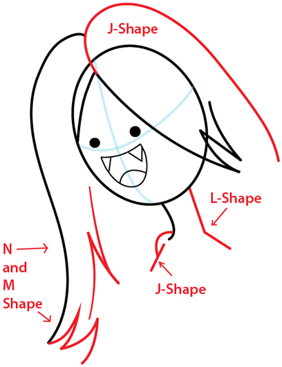 Step 4 : Drawing Marceline from Adventure Time in Easy Steps Lesson