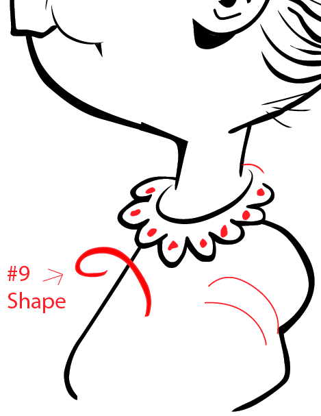 Step 7 : Drawing a Girl with a Flower for Mother's Day or Valentine's Day in Easy Steps Lesson