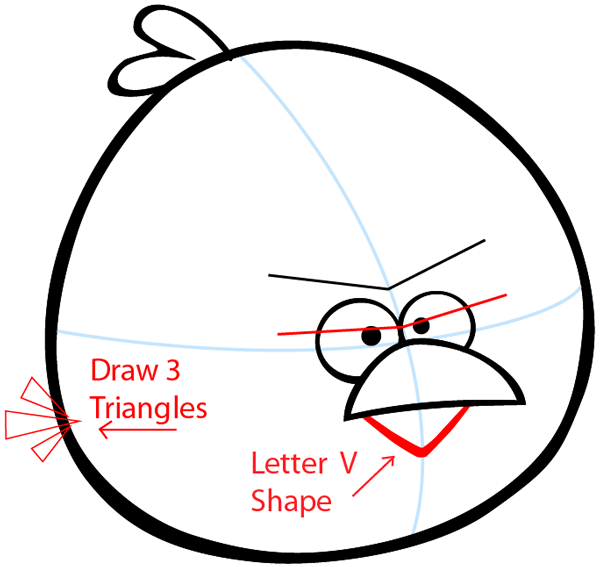 Step 4 : Drawing Terence from Angry Birds Space in Easy Steps Lesson