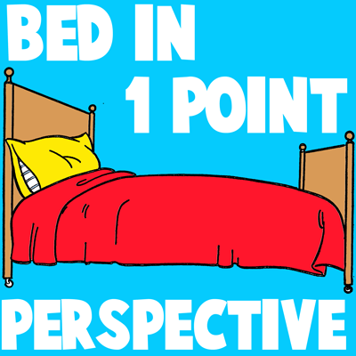 How to Draw Cartoon Beds in One Point Perspective - How to Draw Step by  Step Drawing Tutorials