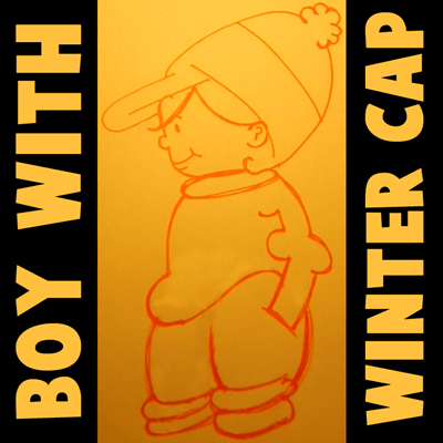 How to Draw a Cartoon Boy in a Winter Hat with Simple Shapes