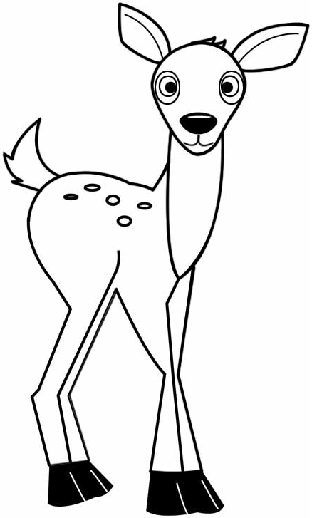 How to Draw Cartoon Baby Deer with Step by Step Drawing Lesson