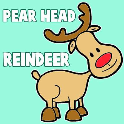 How to Draw a Cute Cartoon Reindeer for Christmas