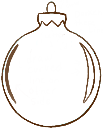 how to draw a christmas ornament