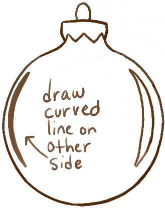 how to draw a christmas ornament