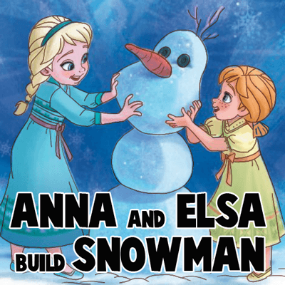 How to Draw Anna and Ella Building a Snowman from Frozen with Step by Step Instructions