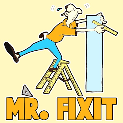 How to Draw a Cartoon Repairman Trying to Fix or Build Something