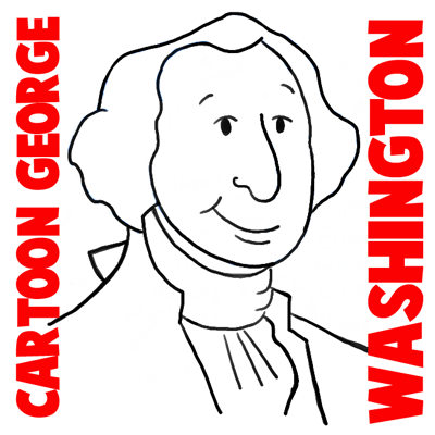 How to Draw Cartoon George Washington with Simple Step by Step Lesson