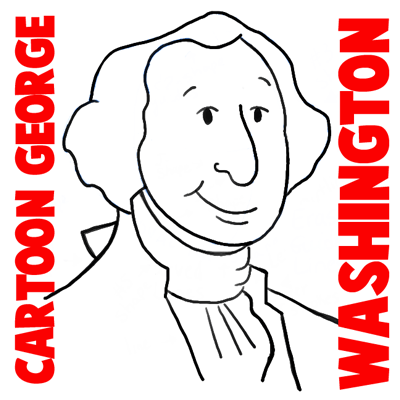 How to Draw Cartoon George Washington with Simple Step by Step Lesson   Drawings Cartoon drawings How to draw steps