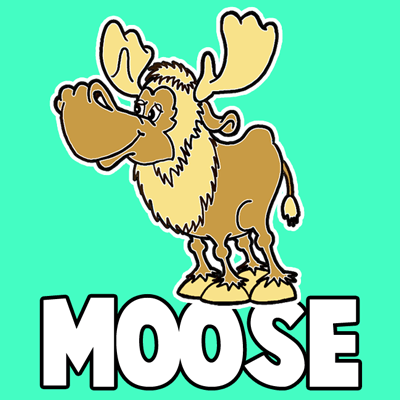 How to Draw a Cartoon Moose with Step by Step Lesson