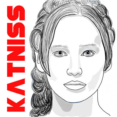 How to Draw Katniss Everdeen from The Hunger Games - aka Jennifer Lawrence