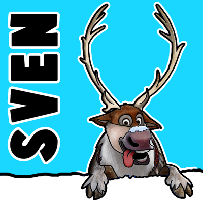 How to Draw Sven the Reindeer from Frozen Step by Step Tutorial