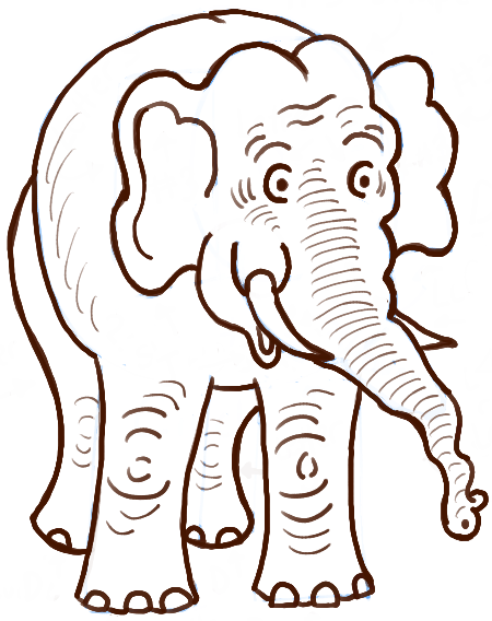 cartoon elephant drawings