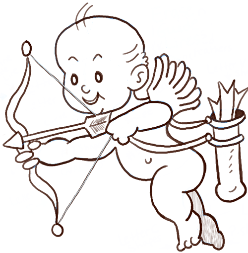 simple cupid drawing