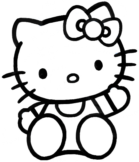 How to Draw Hello Kitty Sitting with Simple Steps for Kids - How to