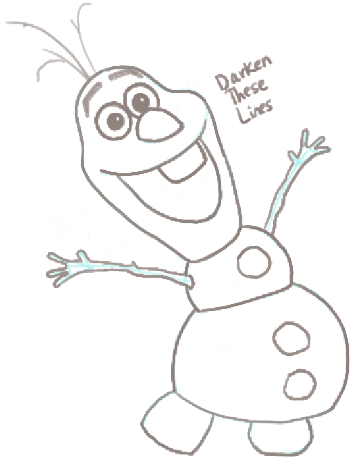 Learn To Draw Frozen's Olaf the Snowman Step-by-Step!