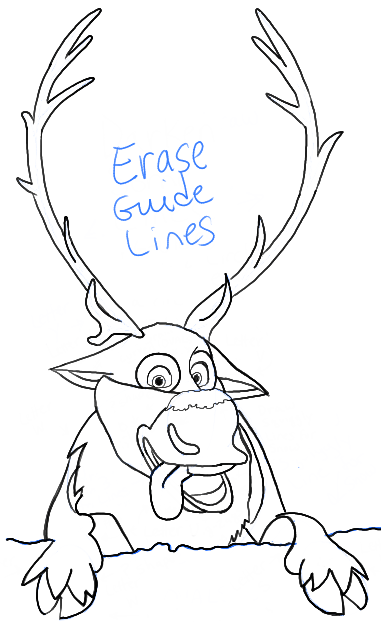 How to Draw Sven the Reindeer from Frozen Step by Step Tutorial - How