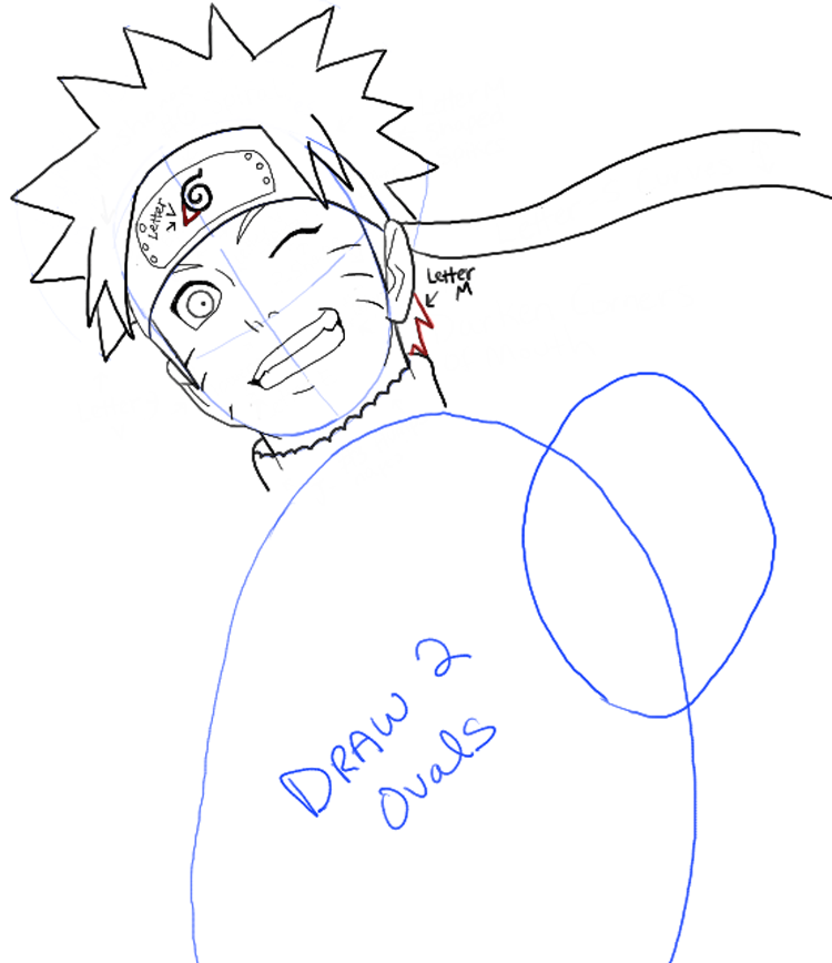 Naruto drawing easy, How to draw Naruto Uzumaki step by step