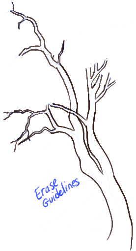 How to Draw Trees and Oak Trees with Simple Steps Tutorial - How to