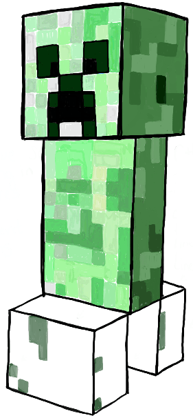 How to Draw Creeper from Minecraft Easy 