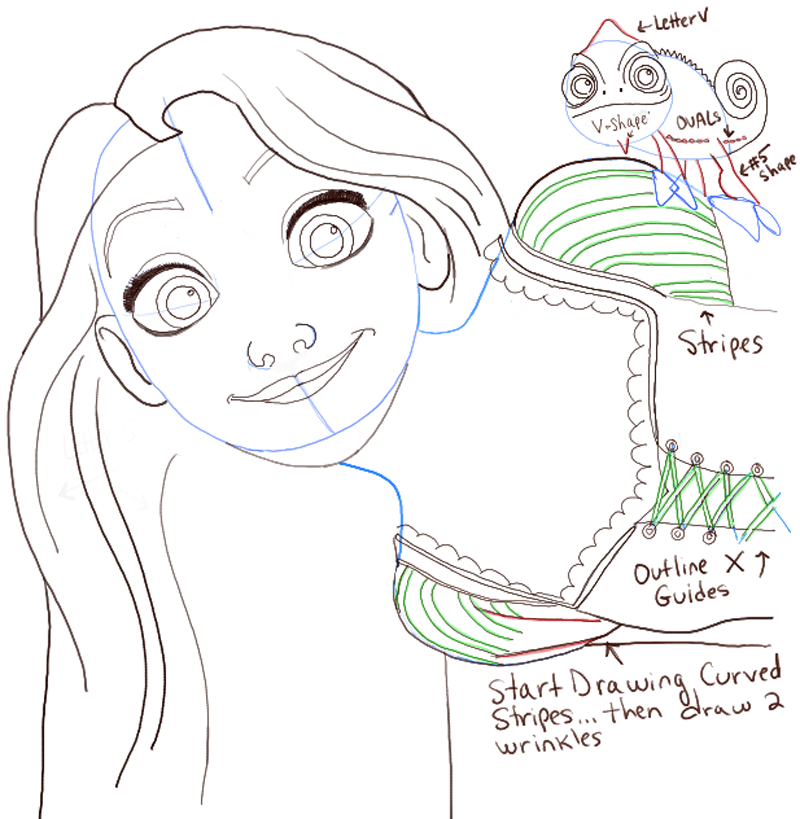 How to Draw Rapunzel and Pascal from Tangled with Easy Step by Step  Tutorial - How to Draw Step by Step Drawing Tutorials