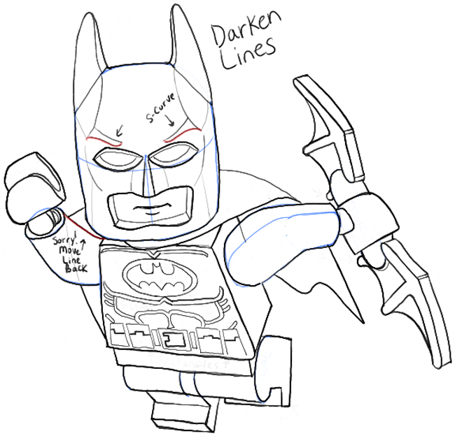How to Draw Lego Batman Minifigure with Easy Step by Step Drawing Tutorial - How Draw by Step Drawing Tutorials