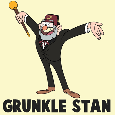 How to Draw Grunkle Stan from Gravity Falls with Easy Steps