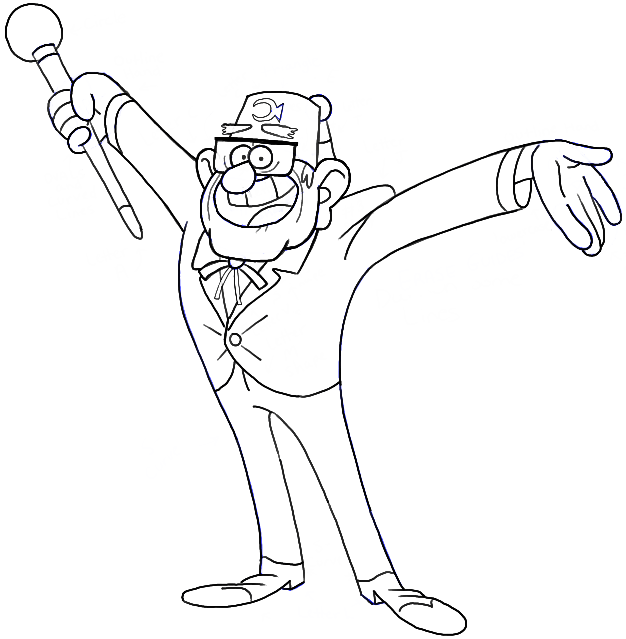 How to Draw Grunkle Stan from Gravity Falls with Easy Steps