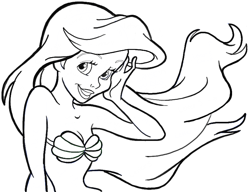 How to Draw Ariel from The Little Mermaid Step by Step Drawing Tutorial