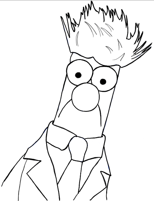 How to Draw Beaker from The Muppets Movie and Show Step by Step Drawing Tutorial